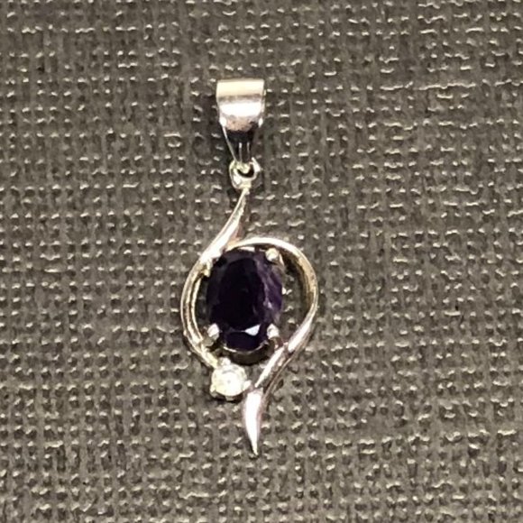 Amethyst and White Sapphire Pendant - Picture 2 of 5